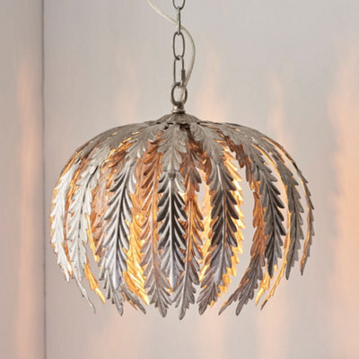 Luminosa Lighting Luminosa Delphine Decorative Silver Layered Leaf Ceiling Pendant Light - End Of Line - image 1