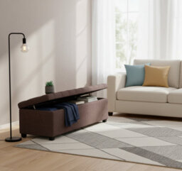 Linoso Chesterfield Truffle Ottoman Storage Box With Square Wooden Legs - Upholstered Blanket Box (150W X 40D X 45H Cm) - thumbnail 5