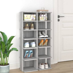 Vidaxl Shoe Racks 2 Pcs Grey Sonoma 27.5X27X102 Cm Engineered Wood - thumbnail 1