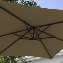 Outsunny 3 M Cantilever Parasol With Cross Base, Crank Handle, 6 Ribs, Brown - thumbnail 7