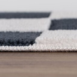 The Rugs Loft Navy And Ivory Checkerboard Living Room Area Rug And Runners Soft Pile - thumbnail 7
