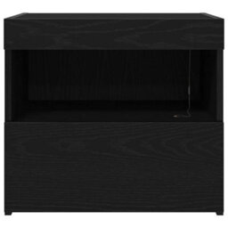 Berkfield Bedside Cabinets With Led Lights 2 Pcs Black Oak 50X40X45 Cm - thumbnail 8