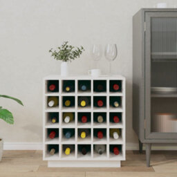 Vidaxl Wine Cabinet White 55.5X34X61 Cm Solid Wood Pine Wine Cabinets - thumbnail 3