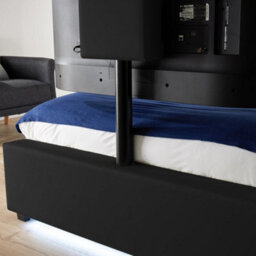 X Rocker Xr Living Ava Pu Double Tv Bed With Underbed Lights- Black - thumbnail 7
