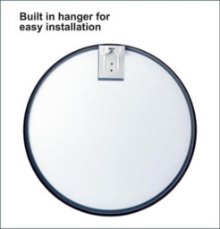 Belofay Round Wall Mirror Black Aluminium Frame With 4mm Hd Glass, 60Cm - thumbnail 5