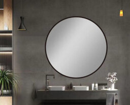 Belofay Round Wall Mirror Black Aluminium Frame With 4mm Hd Glass, 60Cm - thumbnail 6