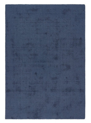 Navy Modern Plain Rug, Handmade Easy To Clean Rug, Modern Rug For Bedroom, Living Room, & Dining Room-200Cm X 290Cm - image 1