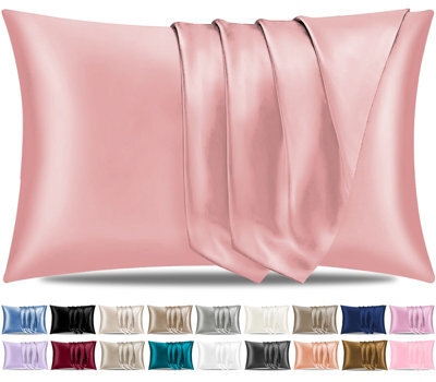 Lazzaro Satin Silk Pillowcases For Hair And Skin Pillow Cases 2 Pack With Envelope Closure - image 1