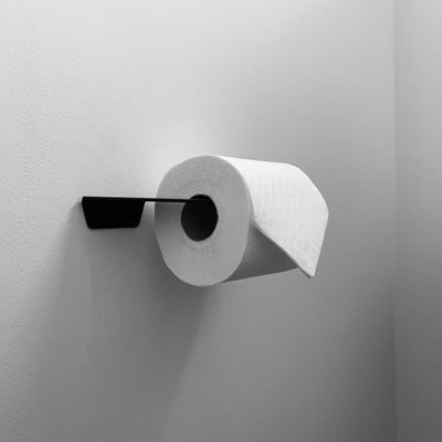 DT Ironcraft Toilet Roll Holder - 3mm Steel Black - Scandi Nordic Minimalism Design 1Pcs Package - image 1