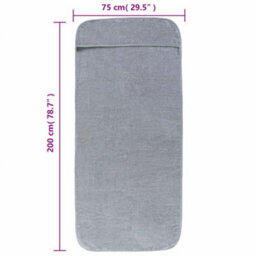 Berkfield Beach Towels 2 Pcs Grey 75X200 Cm Fabric 400 Gsm - thumbnail 8