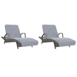 Berkfield Beach Towels 2 Pcs Grey 75X200 Cm Fabric 400 Gsm - thumbnail 4