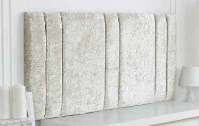 "Adore Designs Milano Crushed Velvet 3Ft Single 20"" Headboard - Cream"
