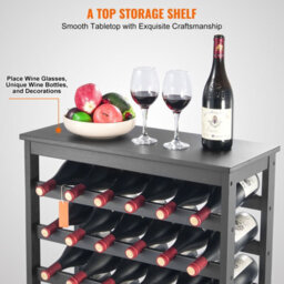 Vevor 42 Bottle Modular Wine Rack, 7-Tier Solid Bamboo Wood Storage Racks With Table Top, For Kitchen, Bar, And Cellar - thumbnail 3