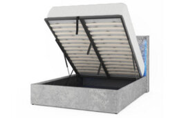 Loxley Led Silver Crushed Velvet Storage Ottoman Bed - Double 4Ft6 - thumbnail 9