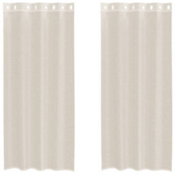 Berkfield Voile Curtains With Grommets 2 Pcs Cream 140X245 Cm - thumbnail 2