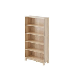 Urbn-Living Urbnliving 150Cm Height Oak 5 Tier Wooden Bookcase Shelf Storage Display Shelving Unit - thumbnail 3