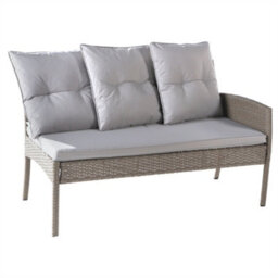 Abrihome 6-7 Seater Outdoor Patio Furniture,lounge Corner Sofa Set With Table Stool, Mixed Khaki Wicker With Light Grey Cushions - thumbnail 6
