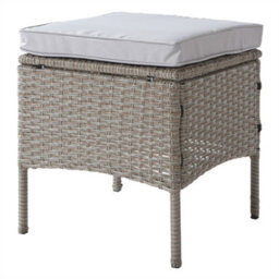 Abrihome 6-7 Seater Outdoor Patio Furniture,lounge Corner Sofa Set With Table Stool, Mixed Khaki Wicker With Light Grey Cushions - thumbnail 7
