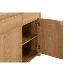 Julian Bowen Curve 3 Door 3 Drawer Sideboard - Oak - thumbnail 7
