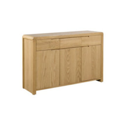 Julian Bowen Curve 3 Door 3 Drawer Sideboard - Oak - thumbnail 3