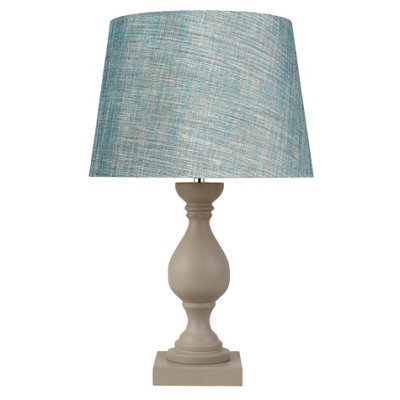 Lighting Supermarket Fengate Stone Effect Grey Table Lamp With Blue Gold Shade - image 1