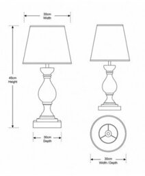 Lighting Supermarket Fengate Stone Effect Grey Table Lamp With Blue Gold Shade - thumbnail 4