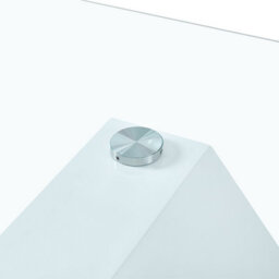 Furniture in Fashion Zanti Clear Glass Dining Table With White High Gloss Base - thumbnail 3