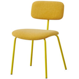 Mof Modern Upholstered Dining Chairs Set Of 6 Fabric Padded Seat With Metal Legs (Yellow X6) - thumbnail 5