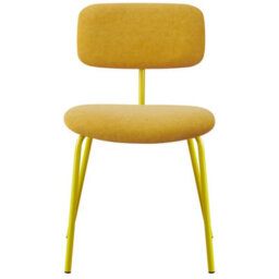 Mof Modern Upholstered Dining Chairs Set Of 6 Fabric Padded Seat With Metal Legs (Yellow X6) - thumbnail 3