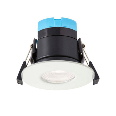 Plum&clay Antonio White Finish, Fixed Led Downlight, Ip65 Fire Rated, 8W