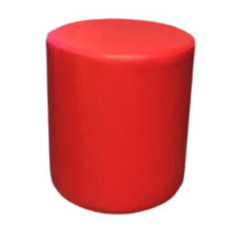 Poppy Red Faux Leather Round Stool  Handmade Uk By Footstools Direct