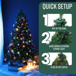 Globrite Christmas Tree Stand Lights - 5 Ft, 288 Led Multi-Coloured 8 Modes Memory Timer Ip44 Waterproof Indoor Outdoor Décor - thumbnail 3