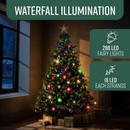 Globrite Christmas Tree Stand Lights - 5 Ft, 288 Led Multi-Coloured 8 Modes Memory Timer Ip44 Waterproof Indoor Outdoor Décor - thumbnail 2
