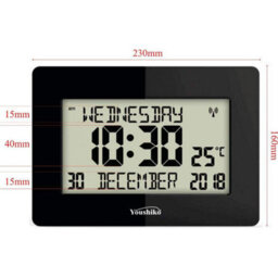 Youshiko Radio Controlled Silent Large Lcd Wall Clock (Official Uk Version) Auto Set Up - thumbnail 3