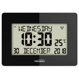 Youshiko Radio Controlled Silent Large Lcd Wall Clock (Official Uk Version) Auto Set Up - thumbnail 1
