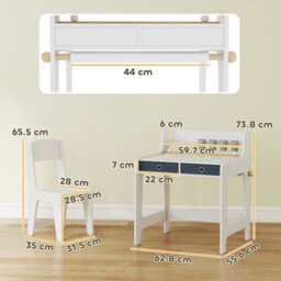 Aiyaplay Art Table And Chair Set For Children With Drawers - thumbnail 3