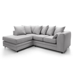 Abakus Direct Darcy Corner Sofa Left Facing In Light Grey Linen Fabric - thumbnail 2
