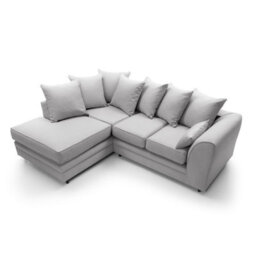 Abakus Direct Darcy Corner Sofa Left Facing In Light Grey Linen Fabric - thumbnail 3