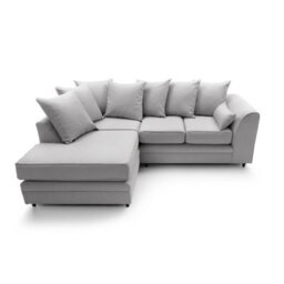 Abakus Direct Darcy Corner Sofa Left Facing In Light Grey Linen Fabric - thumbnail 4