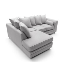 Abakus Direct Darcy Corner Sofa Left Facing In Light Grey Linen Fabric - thumbnail 5