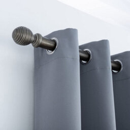A.unique Home Ribbed Wooden Curtain Pole With Rings And Fittings - 35mm - 120Cm - Brushed Olive - thumbnail 2