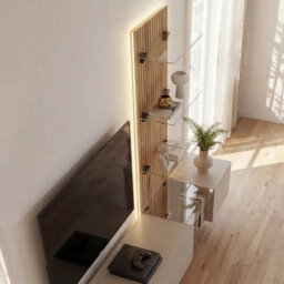 Arte Luzz Entertainment Unit Clay Grey Oak Evoke Led For Tvs Up To 70In - thumbnail 9