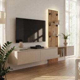 Arte Luzz Entertainment Unit Clay Grey Oak Evoke Led For Tvs Up To 70In - thumbnail 5
