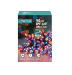 Premier Decorations Limited 400 Battery Operated Led Timelights Rainbow Multi-Action - thumbnail 1