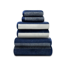 Gc Gaveno Cavailia Stripe Bath Sheets 90X140 Towels Navy Set Of 2 Fast Drying & Water Absorbent Hotel Quality Cotton Towels Set - thumbnail 3