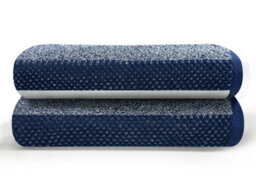 Gc Gaveno Cavailia Stripe Bath Sheets 90X140 Towels Navy Set Of 2 Fast Drying & Water Absorbent Hotel Quality Cotton Towels Set - thumbnail 1