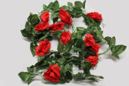 Best Artificial 7Ft Red Silk Rose Garland - thumbnail 7
