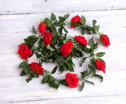 Best Artificial 7Ft Red Silk Rose Garland - thumbnail 2