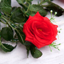 Best Artificial 7Ft Red Silk Rose Garland