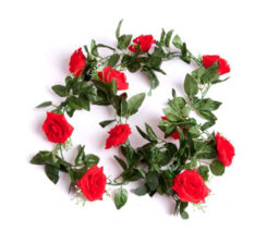 Best Artificial 7Ft Red Silk Rose Garland - thumbnail 4